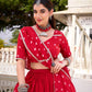 Royal Bandhej Pure Chanderi Printed Lehenga Set