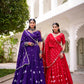 Royal Bandhej Pure Chanderi Printed Lehenga Set