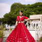 Royal Bandhej Pure Chanderi Printed Lehenga Set