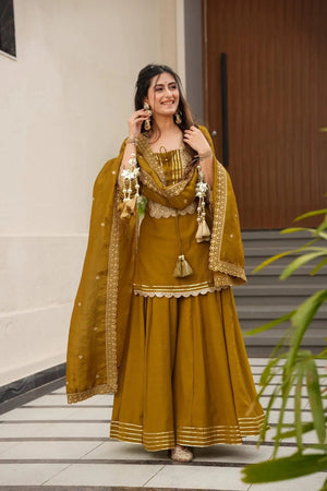 Mustard Gota Flared Sharara