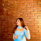 Sky Blue Cutwork Peplum Palazzo Set
