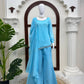 Sky Blue Cutwork Peplum Palazzo Set
