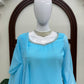 Sky Blue Cutwork Peplum Palazzo Set