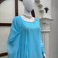 Sky Blue Cutwork Peplum Palazzo Set