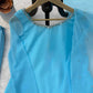 Sky Blue Cutwork Peplum Palazzo Set