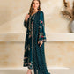 Teal Floral Diamond Pearl Kurta Set