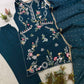 Teal Floral Diamond Pearl Kurta Set
