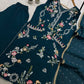 Teal Floral Diamond Pearl Kurta Set