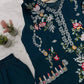 Teal Floral Diamond Pearl Kurta Set