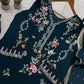 Teal Floral Diamond Pearl Kurta Set