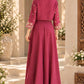 Wine Pink Embroidered Jacket Skirt Set
