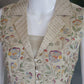 Beige Floral Embroidered Waistcoat Set