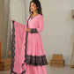 Thread Work Natural Crepe Kurta Pant Set with Dupatta
