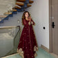 Maroon Gold Booti Embroidered Sharara Set