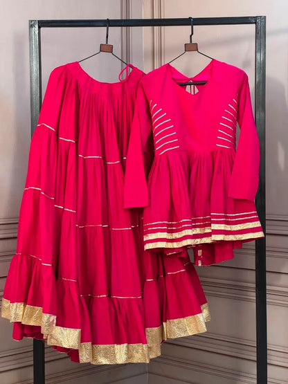 Kora Cotton Peplum Lehenga Set