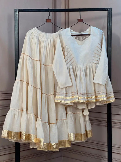 Kora Cotton Peplum Lehenga Set
