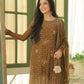 Olive Gold Sequin Embroidered Suit