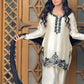 Ivory Black Botanical Embroidered Kurti