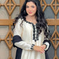 Ivory Black Botanical Embroidered Kurti