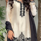 Ivory Black Botanical Embroidered Kurti