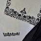 Ivory Black Botanical Embroidered Kurti