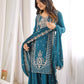 Teal Mirror Dana Bead Embroidered Suit