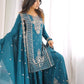 Teal Mirror Dana Bead Embroidered Suit