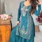 Teal Mirror Dana Bead Embroidered Suit