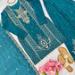 Teal Mirror Dana Bead Embroidered Suit