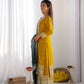 Embroidered Chinnon Silk Suit Set with Dupatta