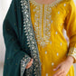 Embroidered Chinnon Silk Suit Set with Dupatta