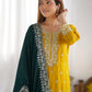 Embroidered Chinnon Silk Suit Set with Dupatta