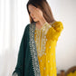 Embroidered Chinnon Silk Suit Set with Dupatta