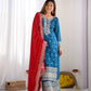 Embroidered Chinnon Silk Suit Set with Dupatta