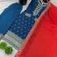 Embroidered Chinnon Silk Suit Set with Dupatta