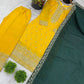 Embroidered Chinnon Silk Suit Set with Dupatta