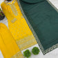 Embroidered Chinnon Silk Suit Set with Dupatta