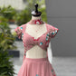 Dusty Rose Hand Painted Georgette Lehenga