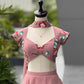Dusty Rose Hand Painted Georgette Lehenga