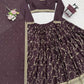 Mocha Royale Chinon Silk Thread and Sequin Lehenga Set