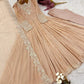 Designer Heavy Georgette Embroidered Party Wear Gown Set