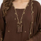 Brown Embroidered Rayon Suit