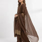 Brown Embroidered Rayon Suit