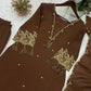 Brown Embroidered Rayon Suit