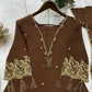 Brown Embroidered Rayon Suit