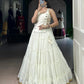 Ivory Majesty Marble Fabric Mirror Work Lehenga Set