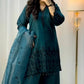 Embroidered Vichitra Silk Suit Set with Dupatta