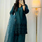 Embroidered Vichitra Silk Suit Set with Dupatta