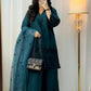 Embroidered Vichitra Silk Suit Set with Dupatta