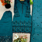 Embroidered Vichitra Silk Suit Set with Dupatta